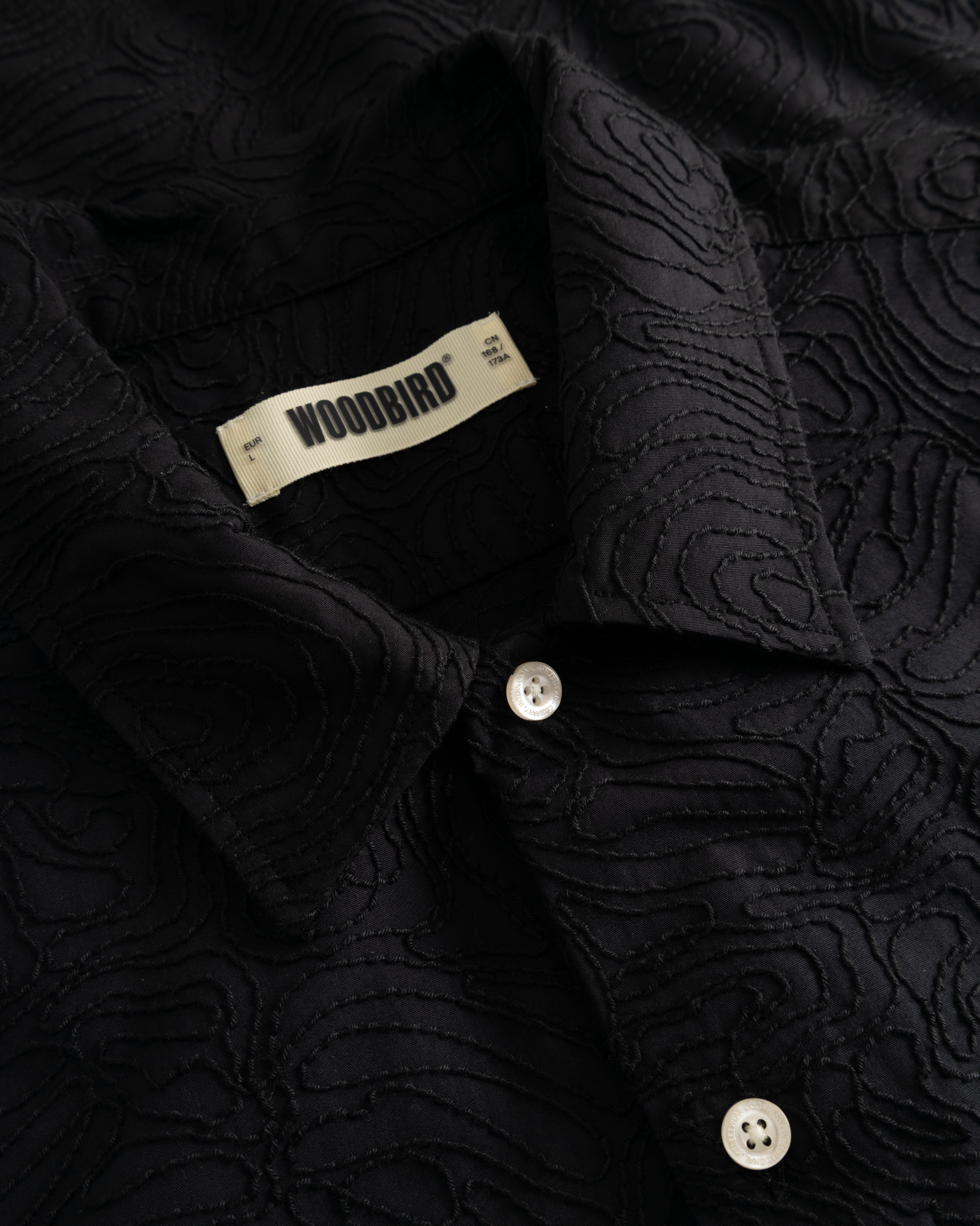 Woodbird WBWang Embroidery Shirt Shirts Black