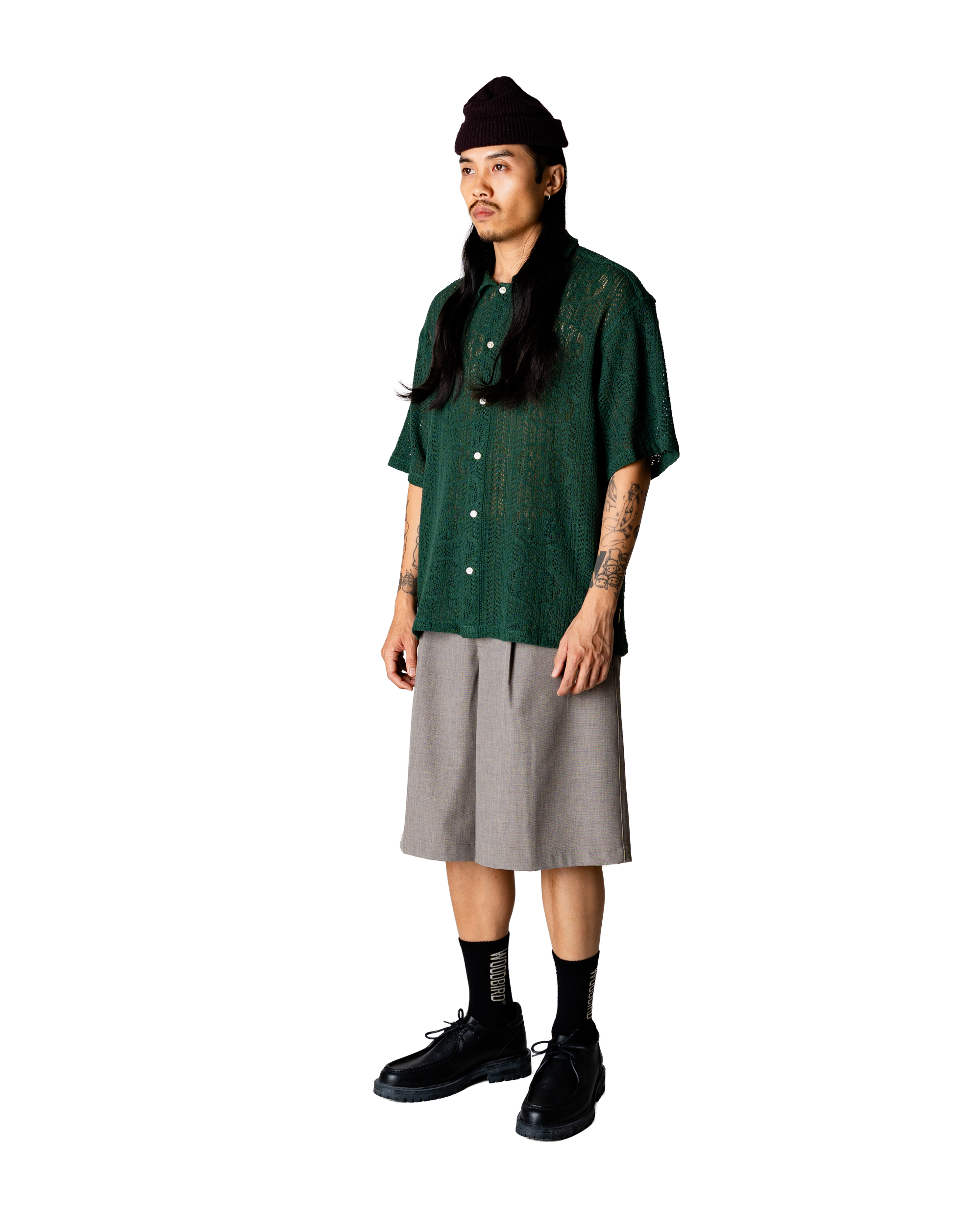 Woodbird WBWang Knit Shirt Shirts Pine Green
