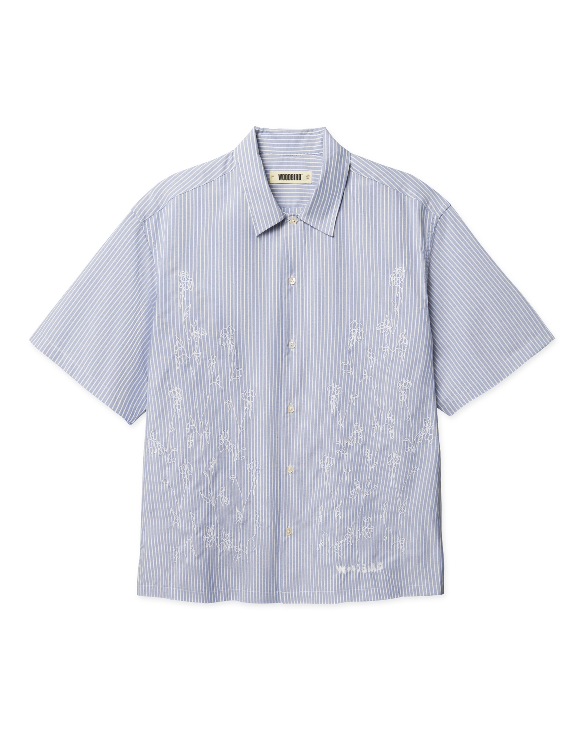 Woodbird WBWang Ox Flower Shirt Shirts Light Blue