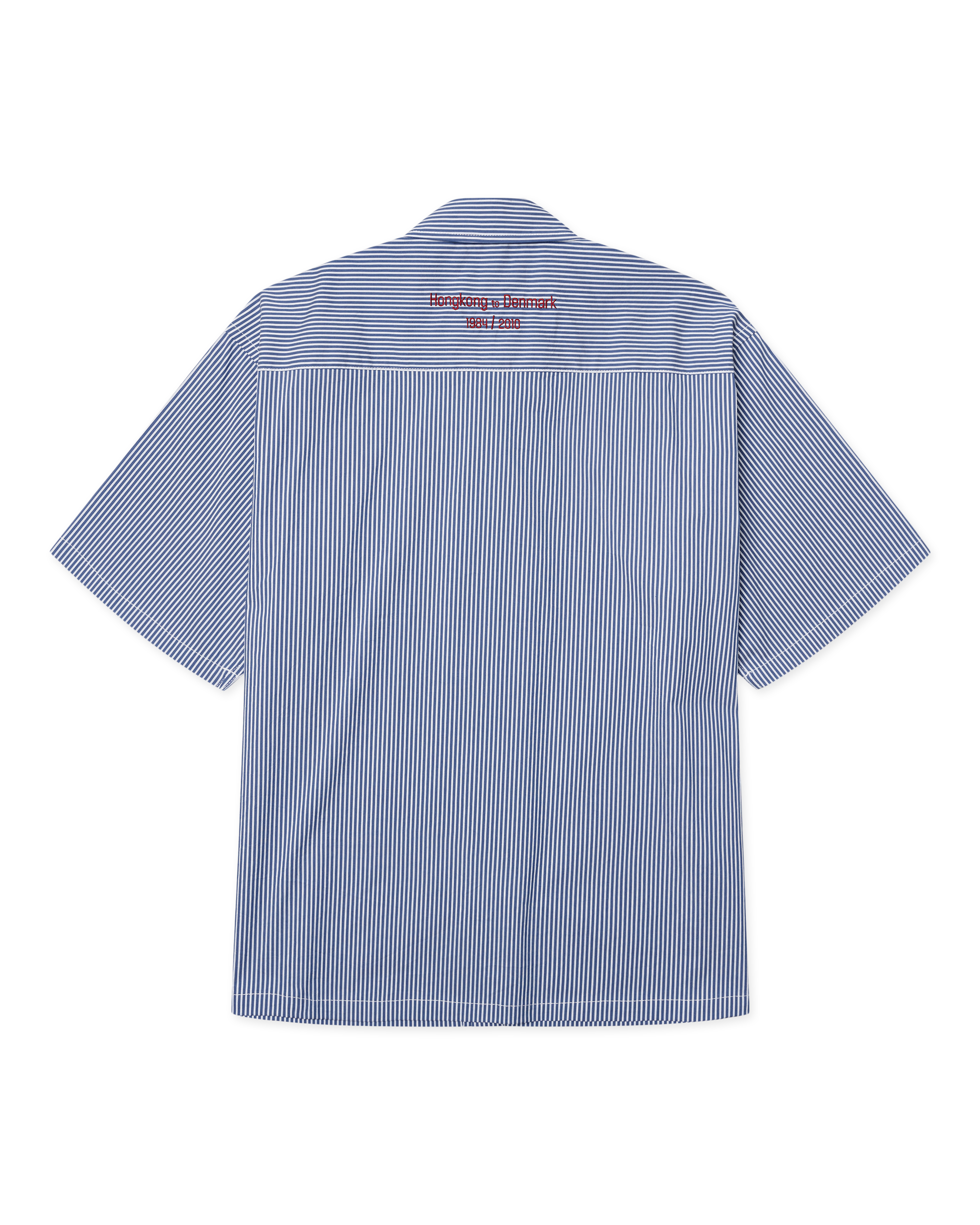 Woodbird WBWang Stripe EMB Shirt Shirts Blue-White