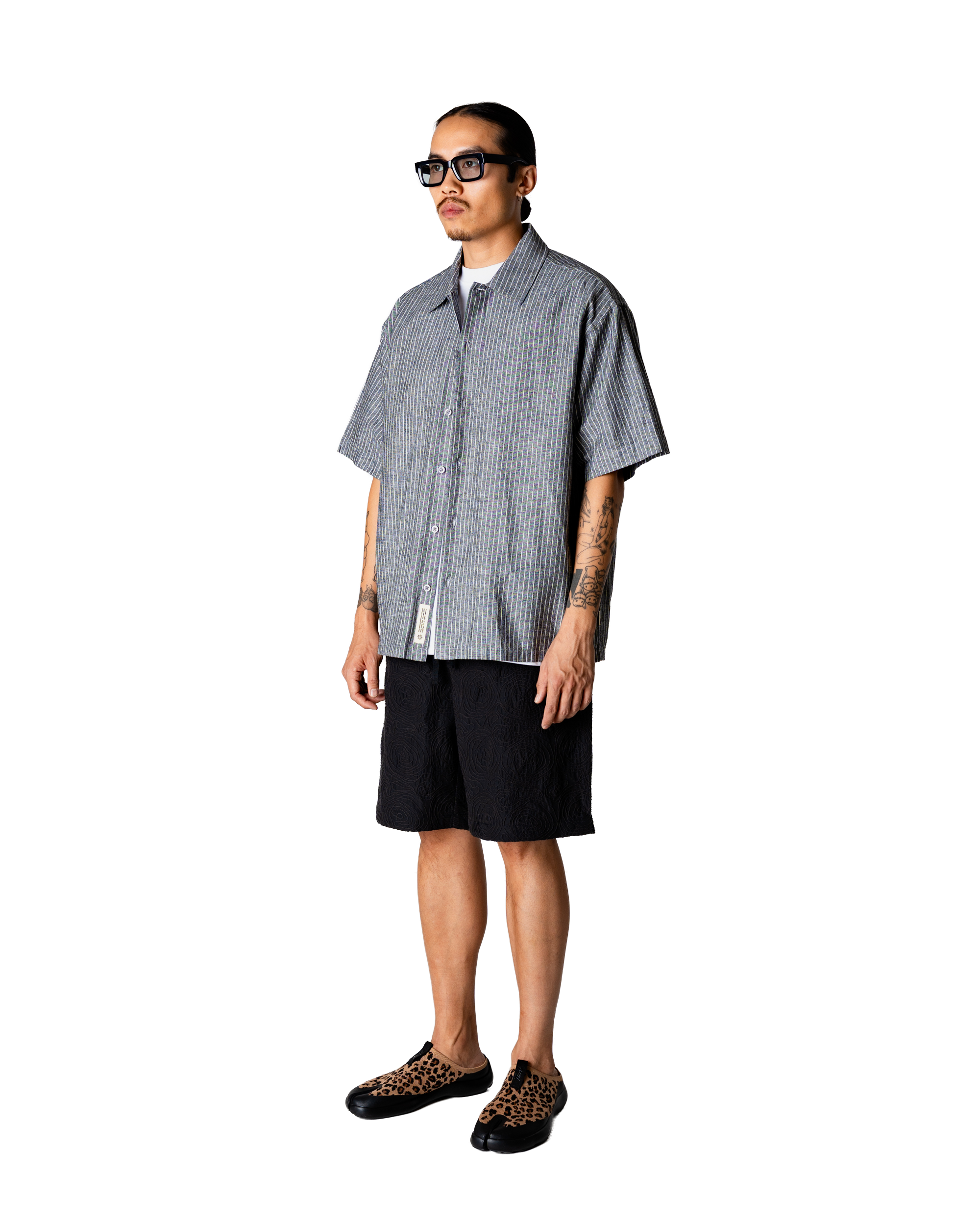 Woodbird WBWang Tai Stripe Shirt Shirts Black Stripe