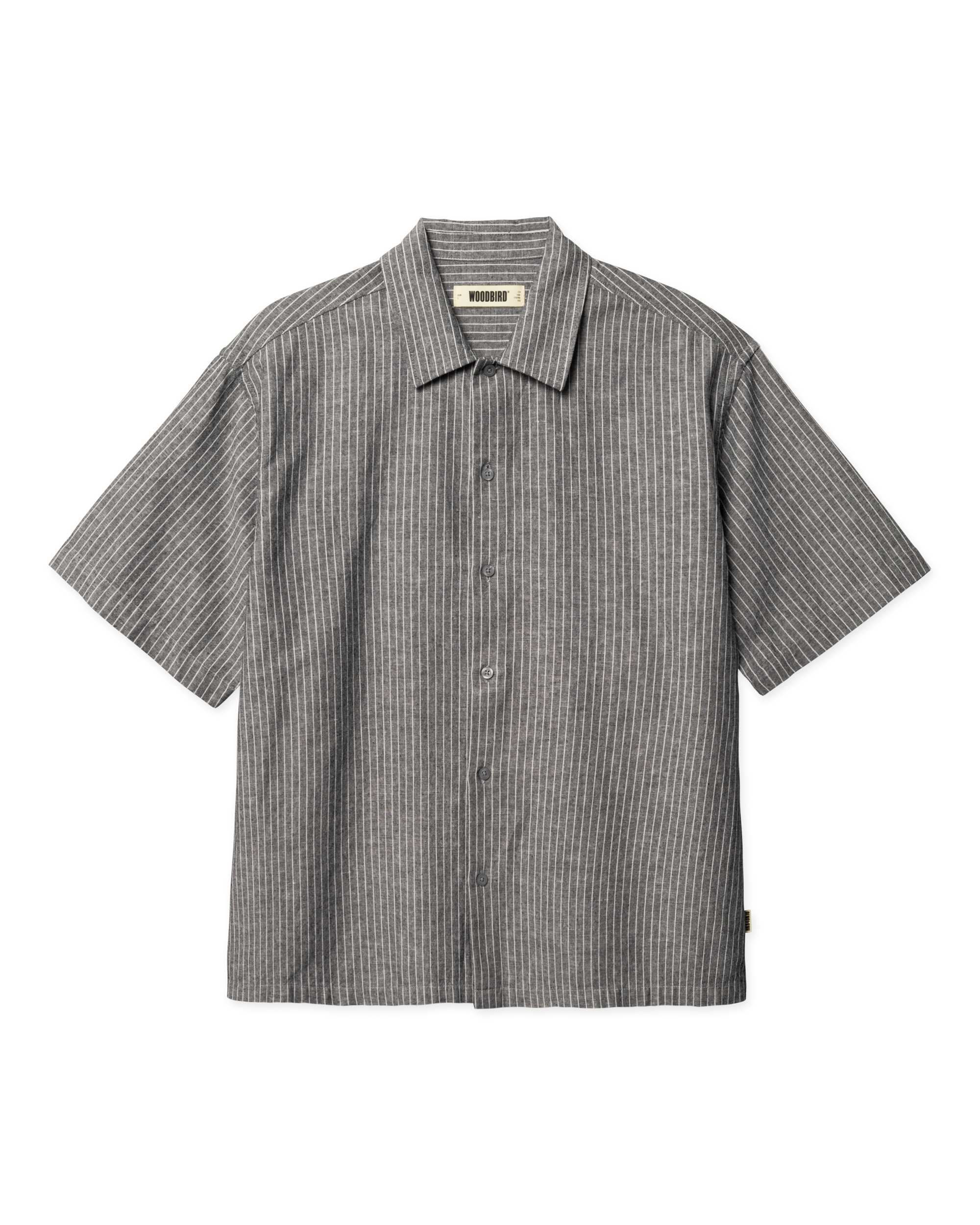 Woodbird WBWang Tai Stripe Shirt Shirts Black Stripe