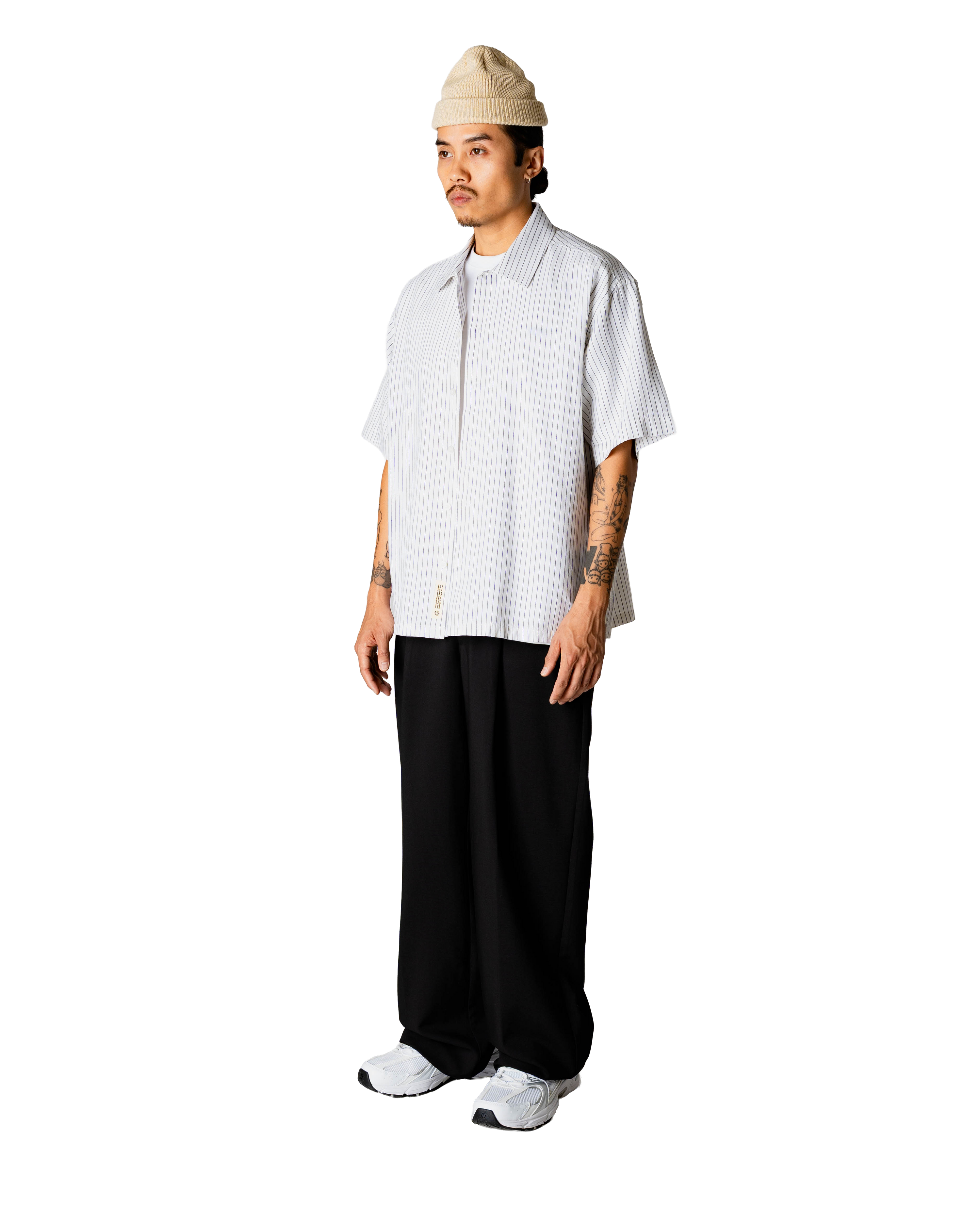 Woodbird WBWang Tai Stripe Shirt Shirts White Stripe