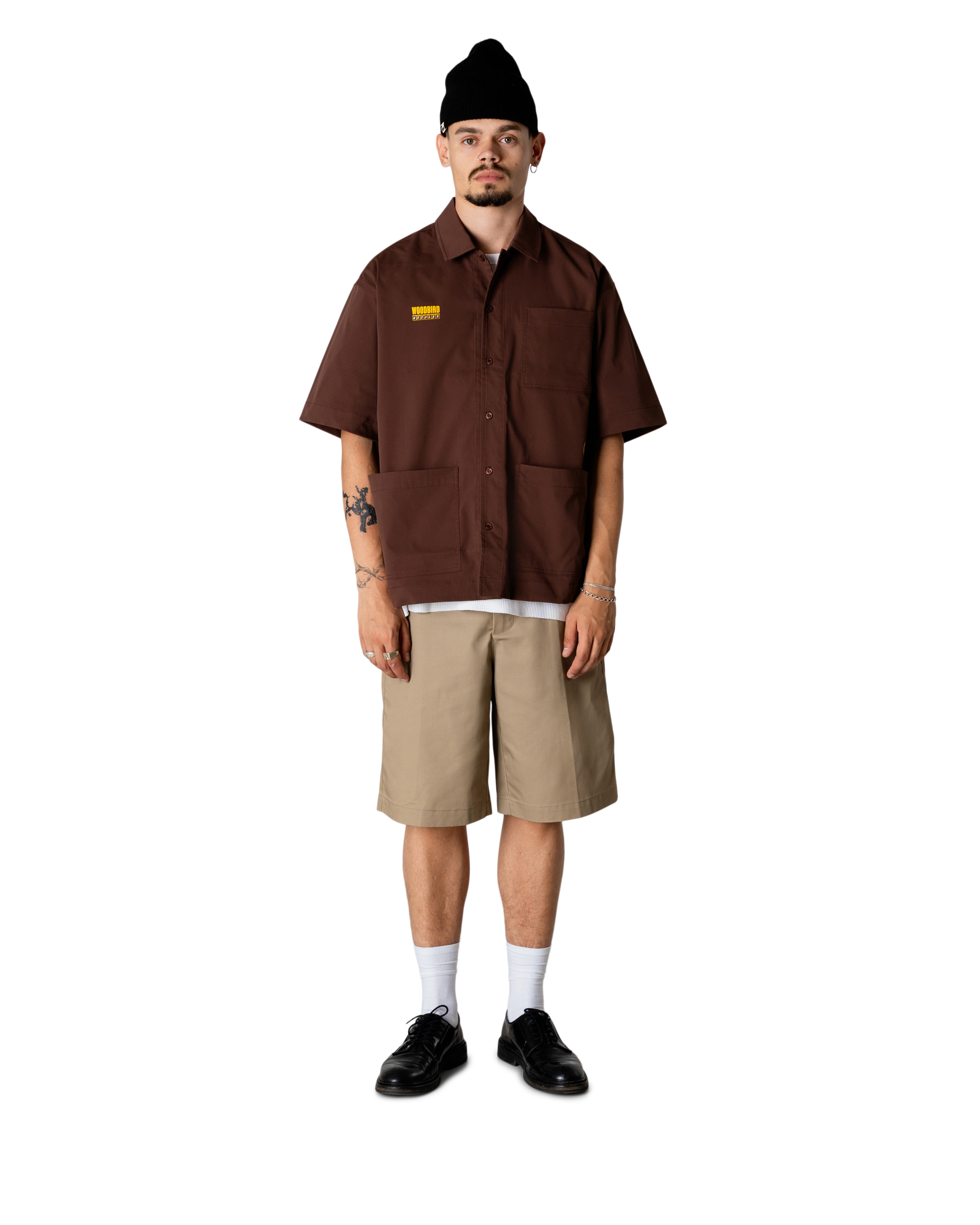 Woodbird WBWang Work Shirt Shirts Dark Brown