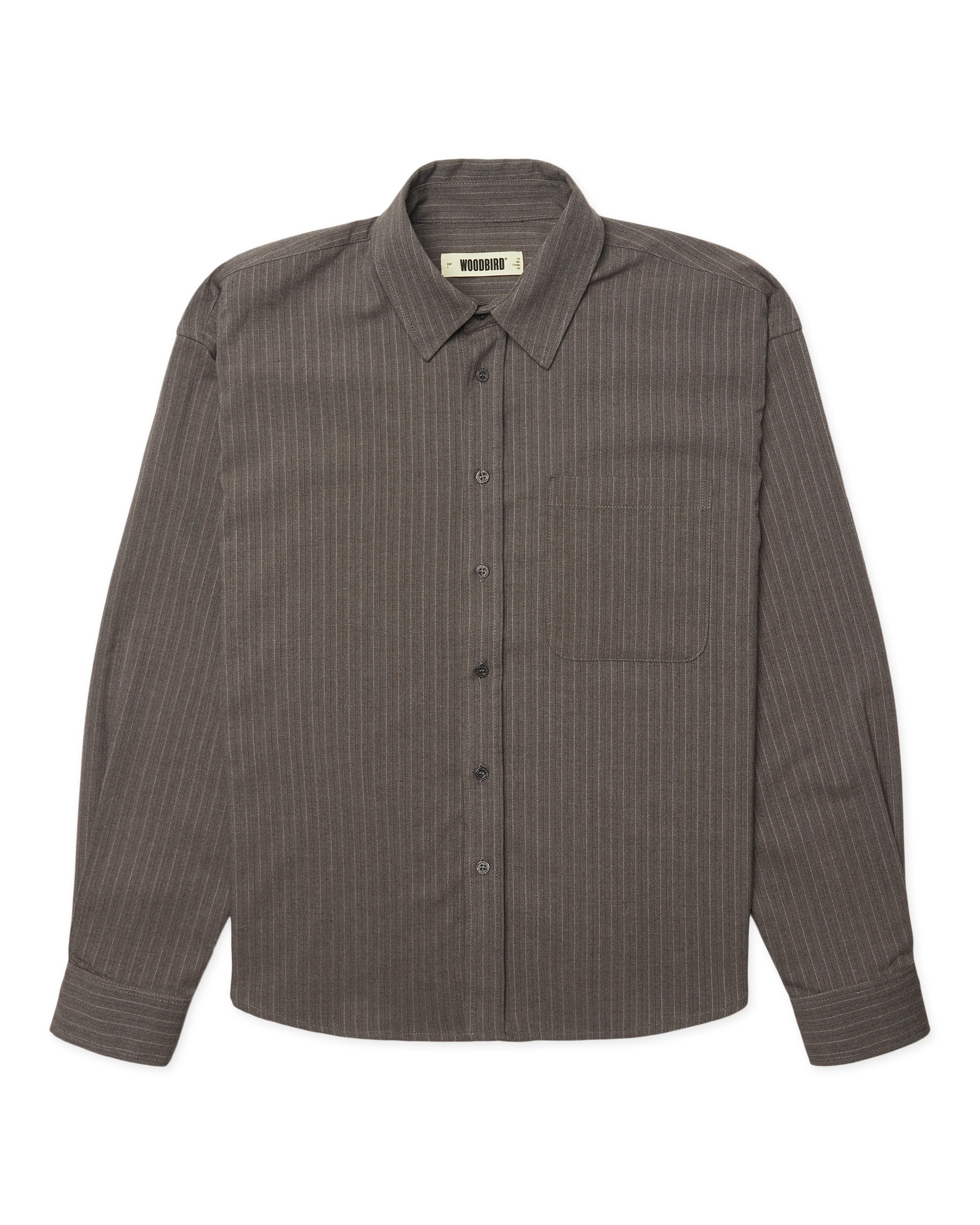 Woodbird WBXing HB Stripe Shirt Shirts Dark Grey