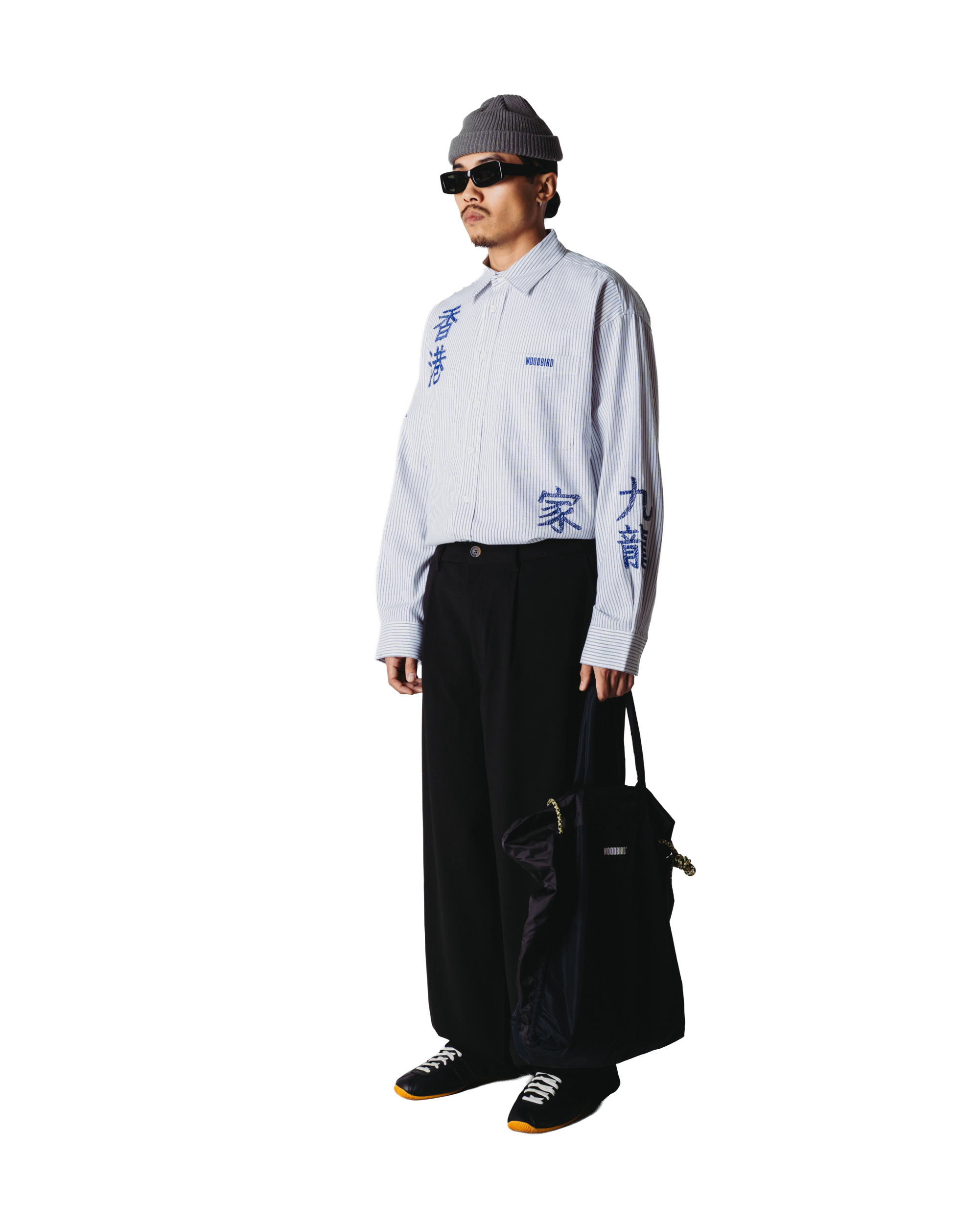 Woodbird WBXing Ox Writing Shirt Shirts White-Navy