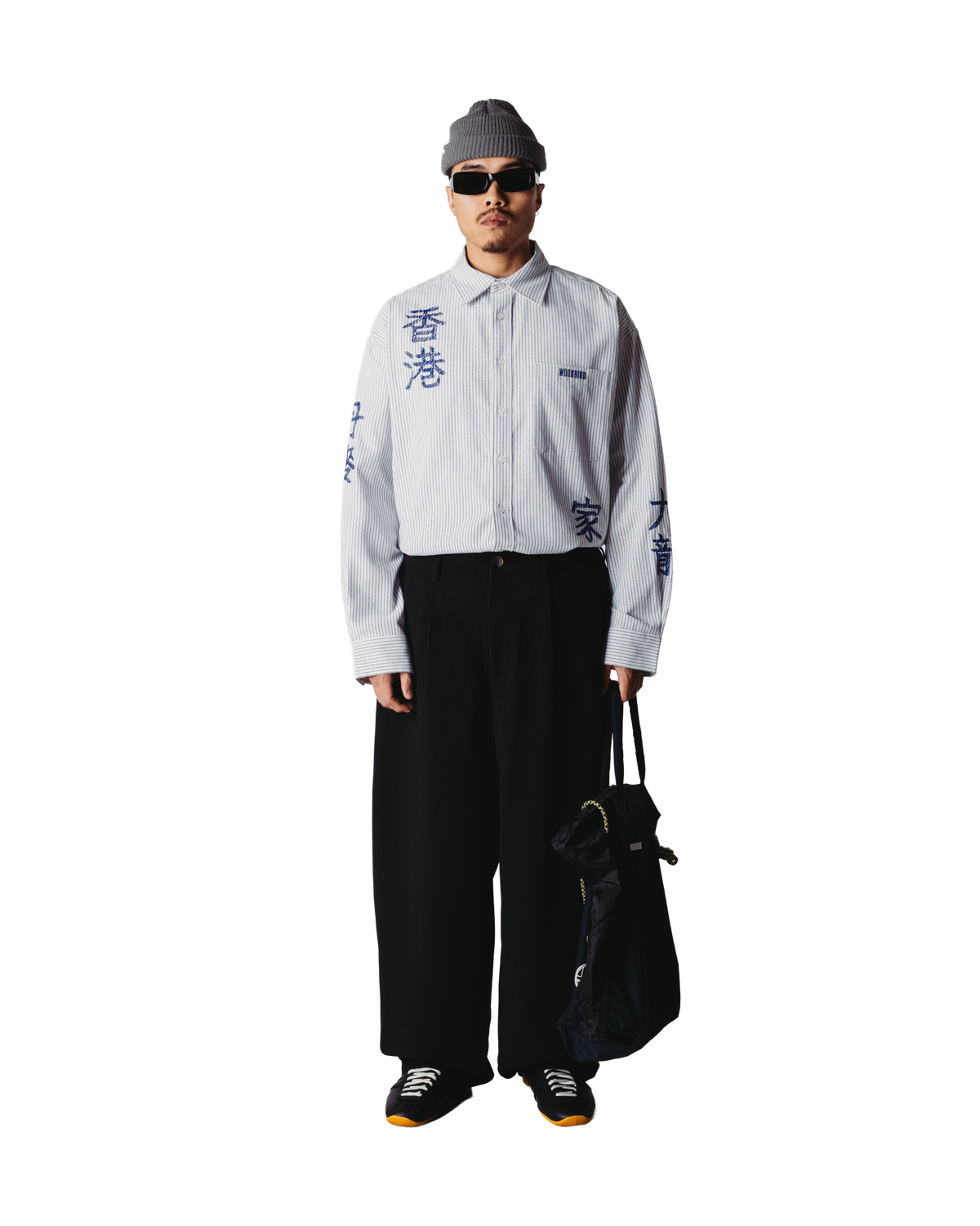 Woodbird WBXing Ox Writing Shirt Shirts White-Navy