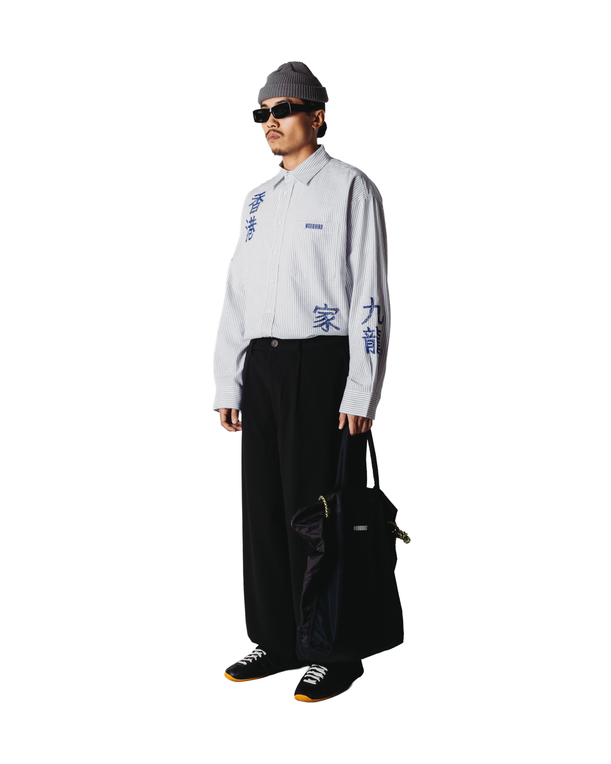 Woodbird WBXing Ox Writing Shirt Shirts White-Navy