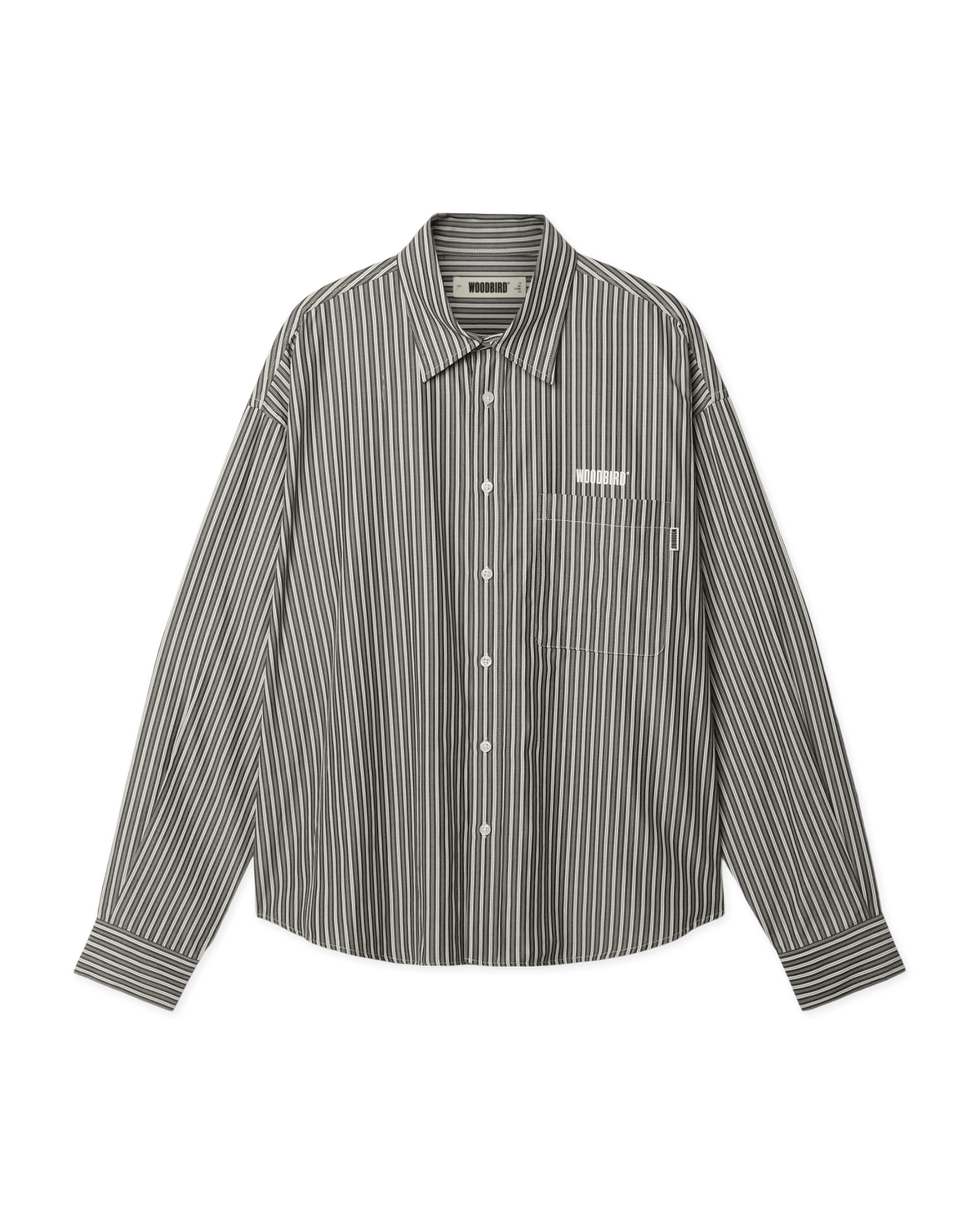 Woodbird WBXing Stripe Shirt Shirts Off White-Black