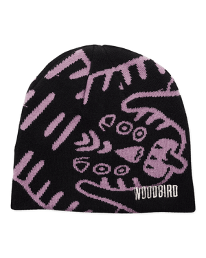Woodbird WBYan JQ Art Beanie Accessories Black-Violet
