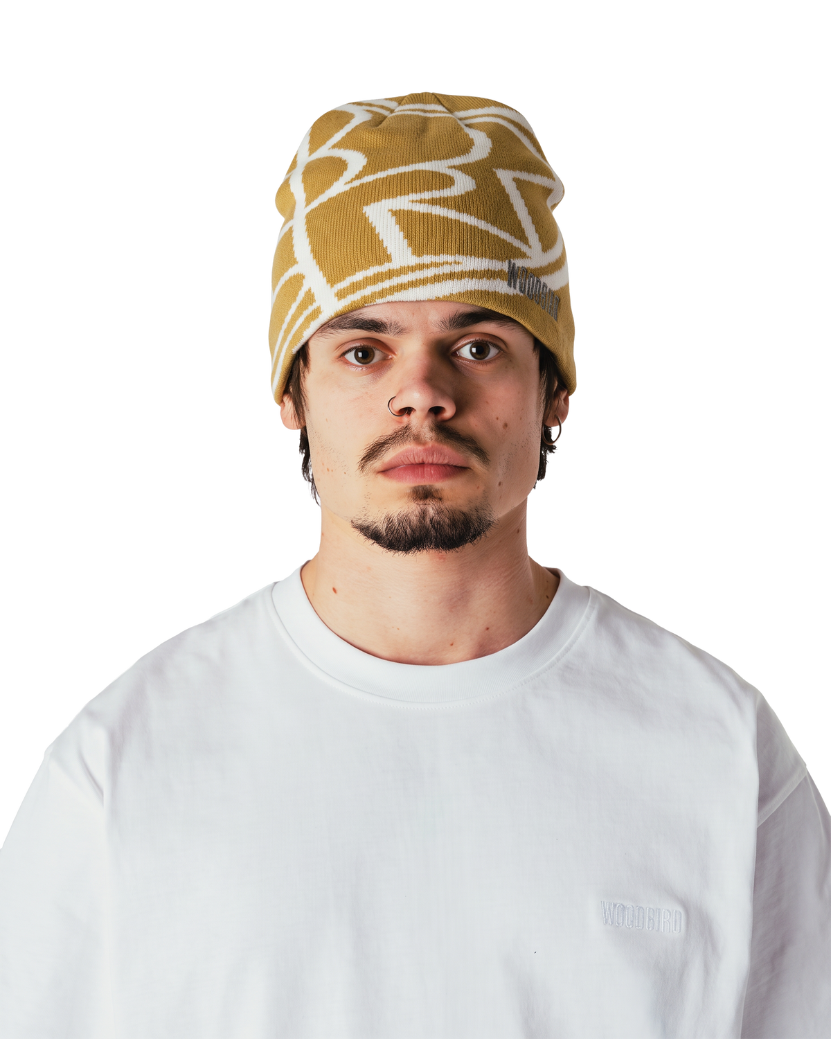 Woodbird WBYan JQ Art Beanie Accessories Honey-Off White