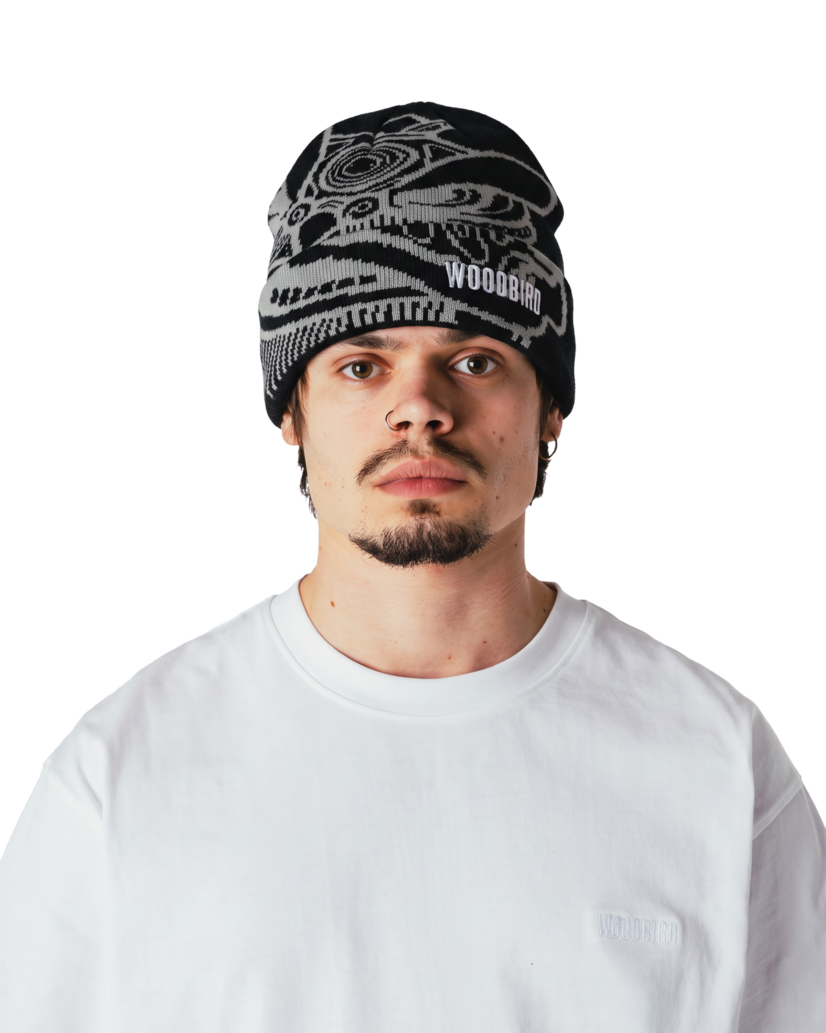 Woodbird WBYan Lion JQ Fold Beanie Accessories Black-Grey
