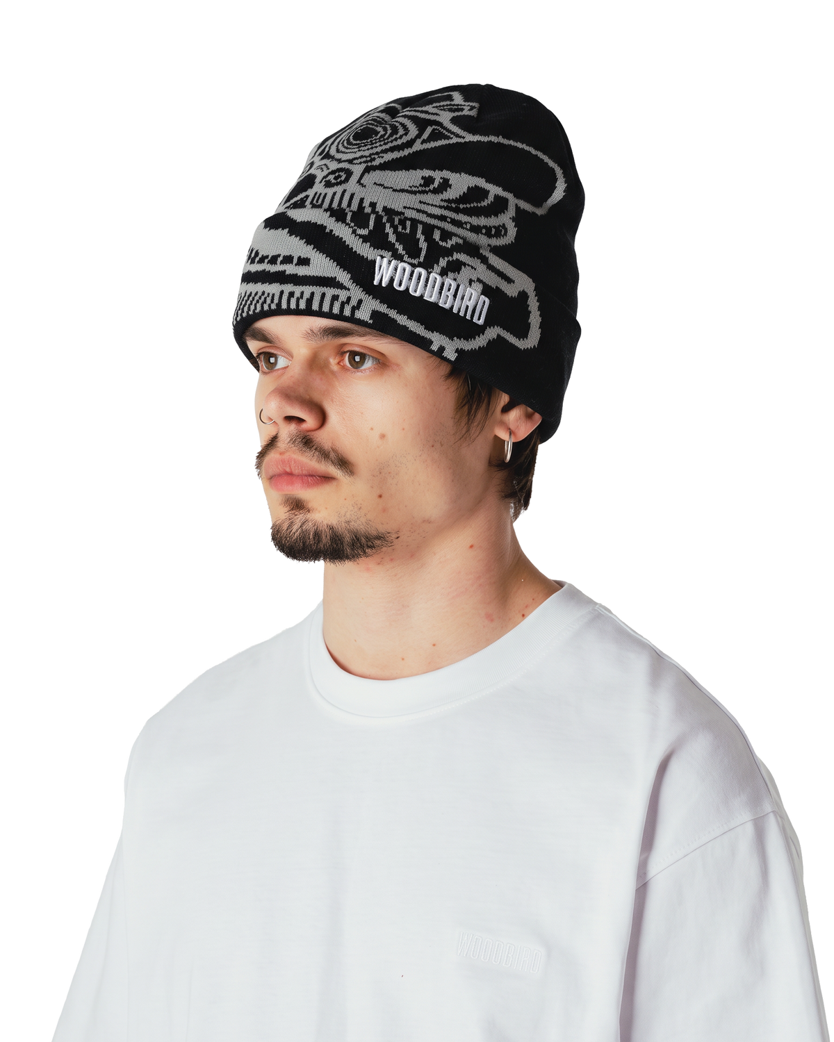 Woodbird WBYan Lion JQ Fold Beanie Accessories Black-Grey