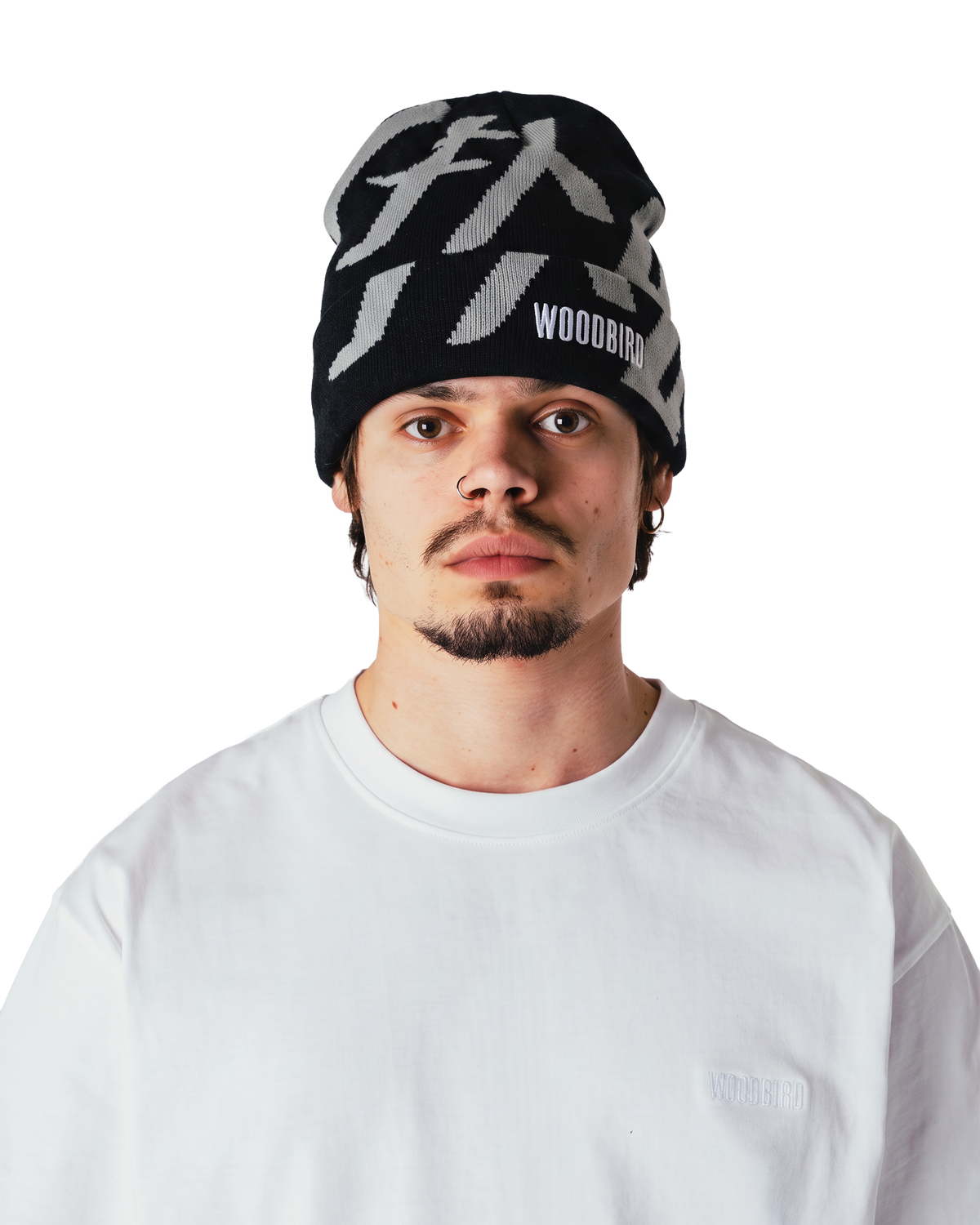 Woodbird WBYan Sumo JQ Fold Beanie Accessories Black-Grey