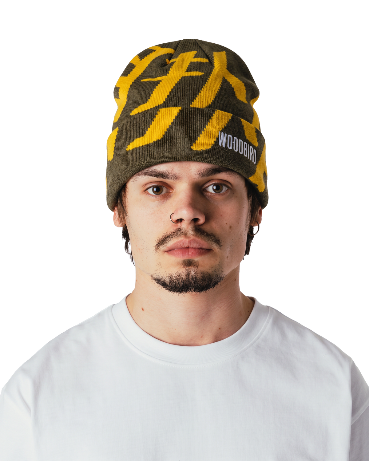 Woodbird WBYan Sumo JQ Fold Beanie Accessories Dark Brown-yellow