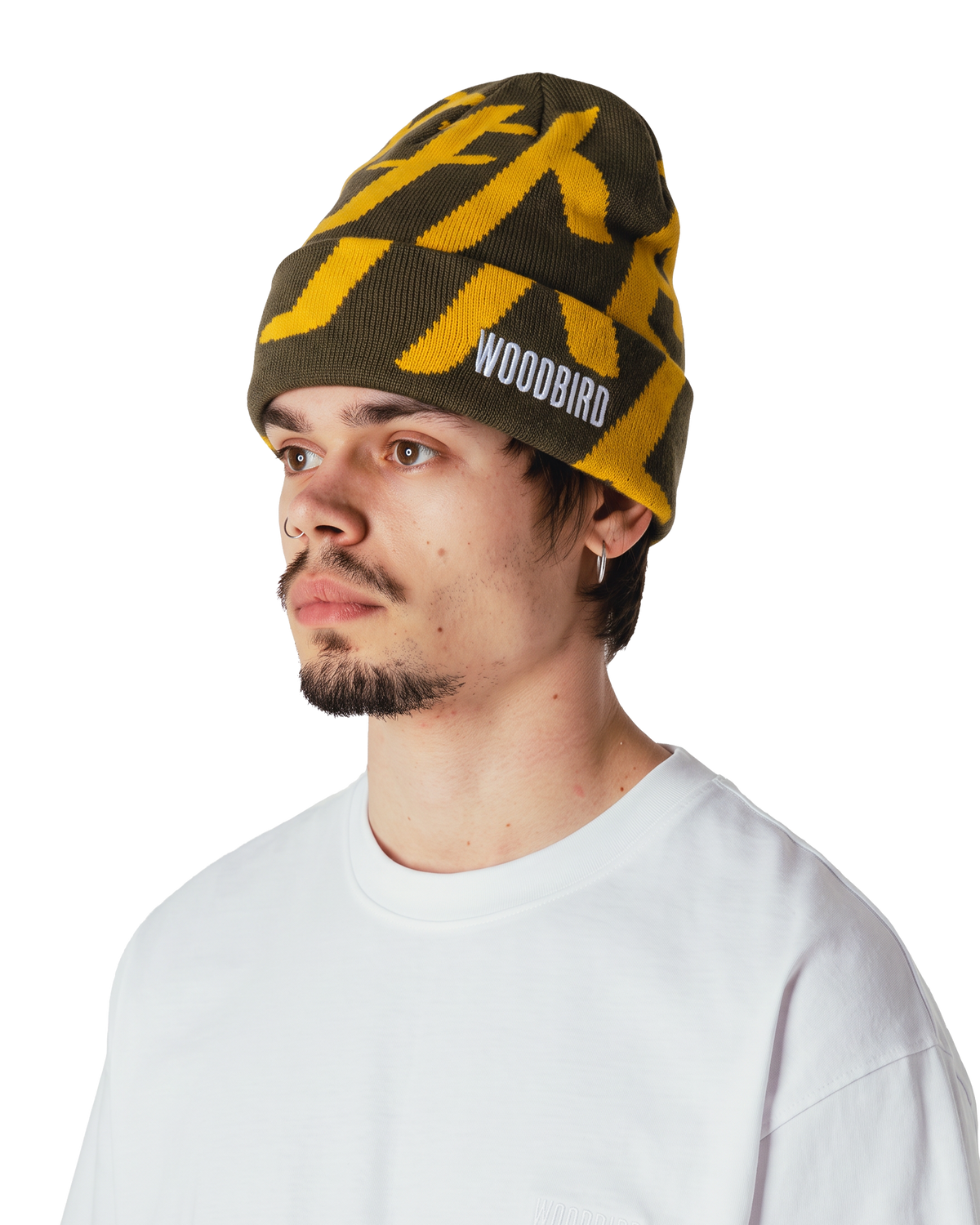 Woodbird WBYan Sumo JQ Fold Beanie Accessories Dark Brown-yellow
