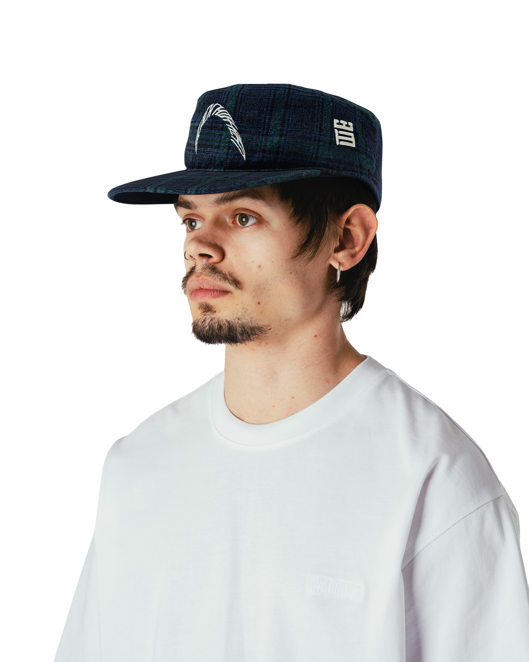 Woodbird WBYin Check Pillbox Cap Accessories Blue-Green