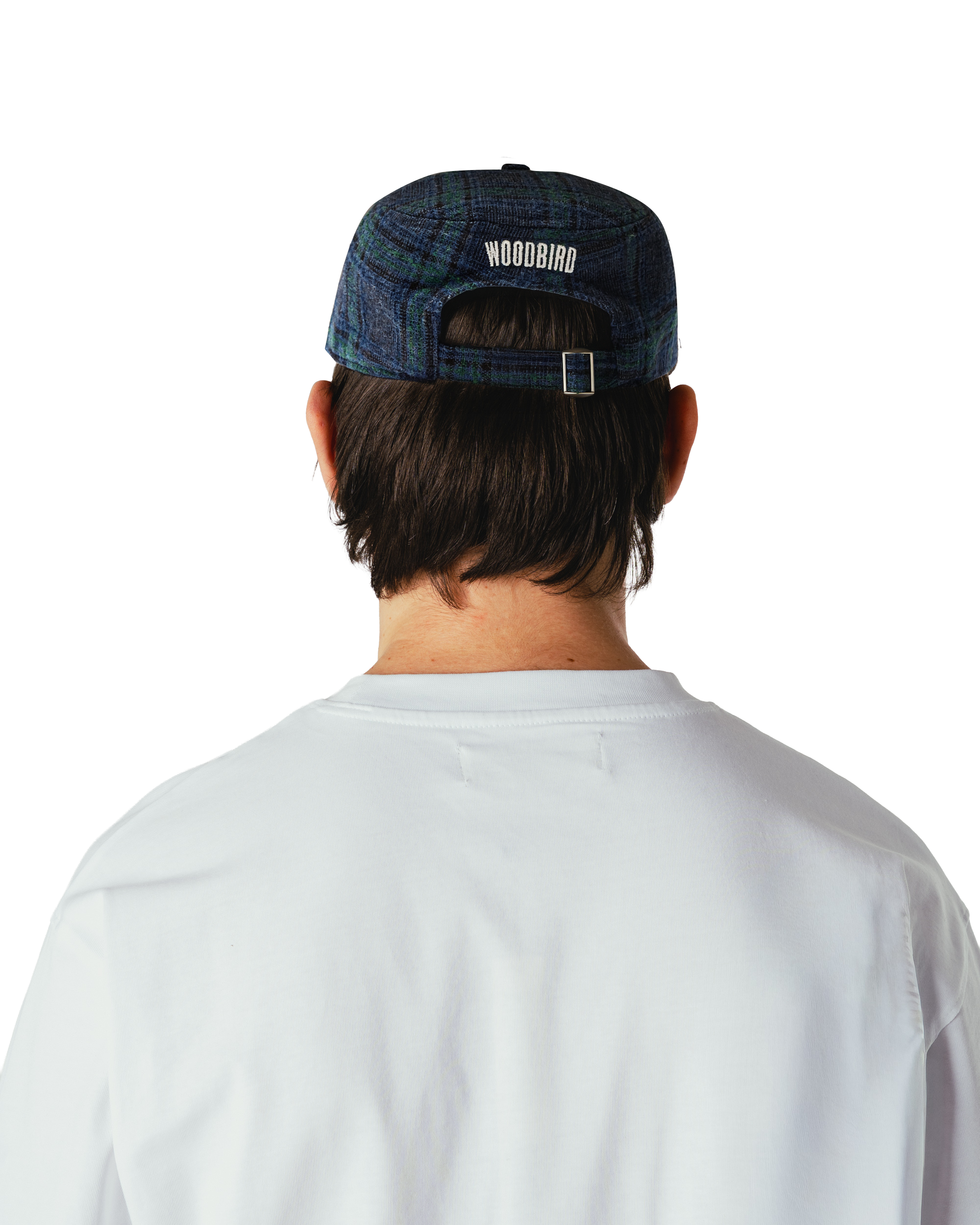 Woodbird WBYin Check Pillbox Cap Accessories Blue-Green