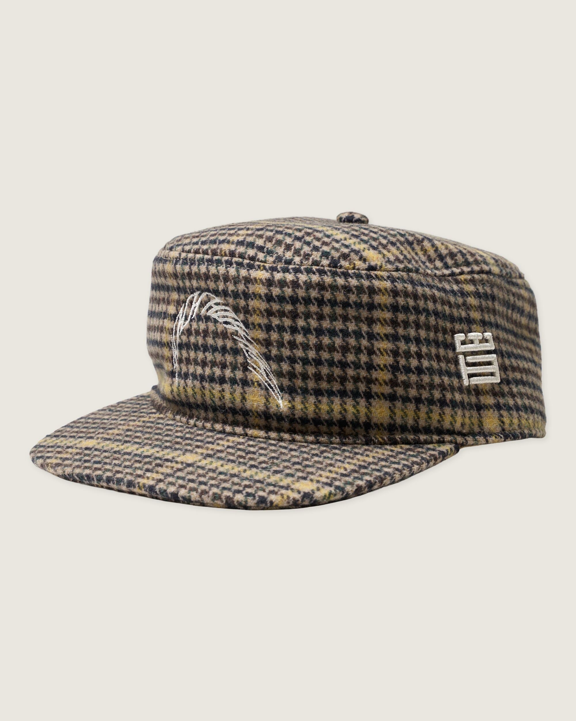 Woodbird WBYin Check Pillbox Cap Accessories Sand-Yellow
