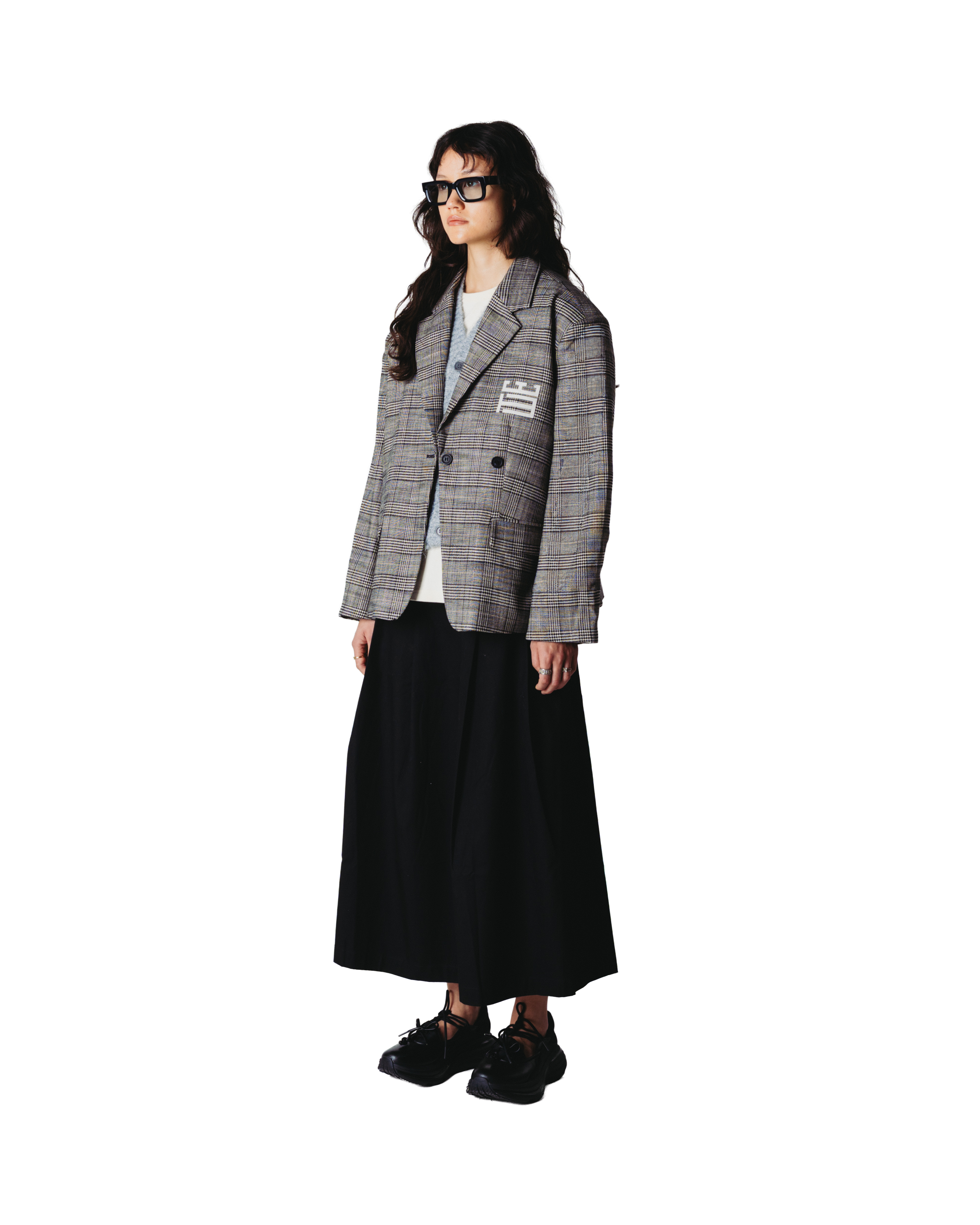 Woodbird Female WBYun Check Blazer Jackets Black-Grey