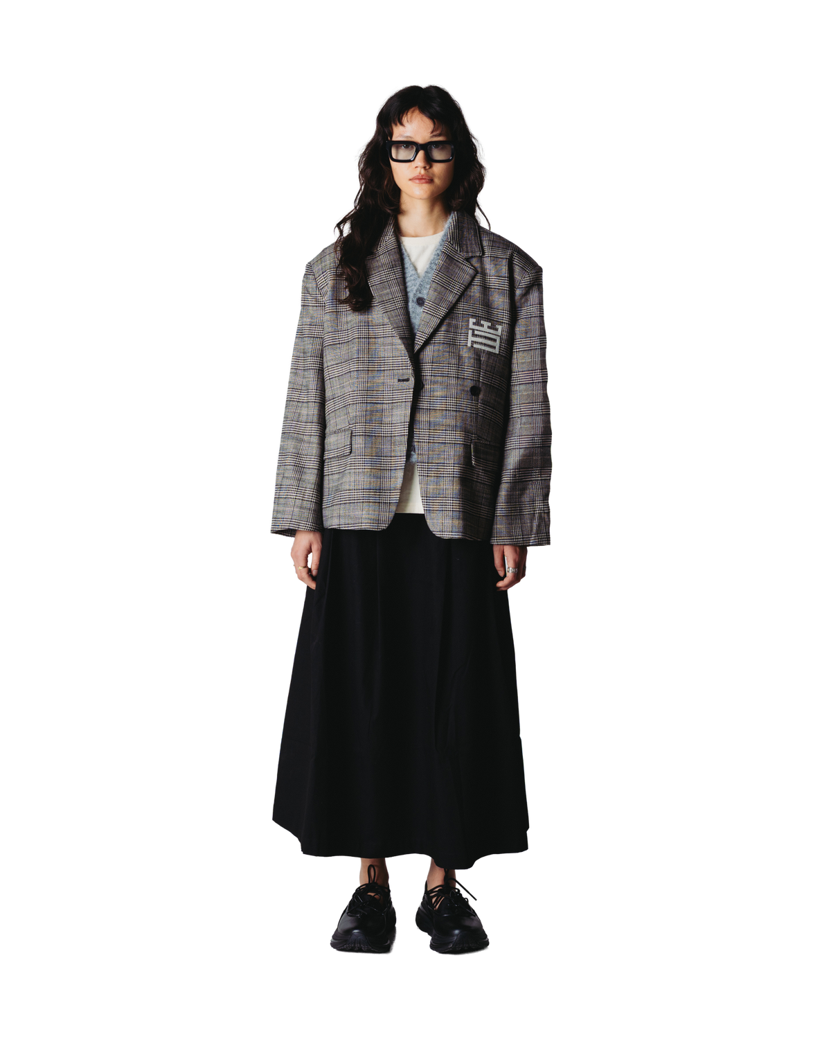 Woodbird Female WBYun Check Blazer Jackets Black-Grey