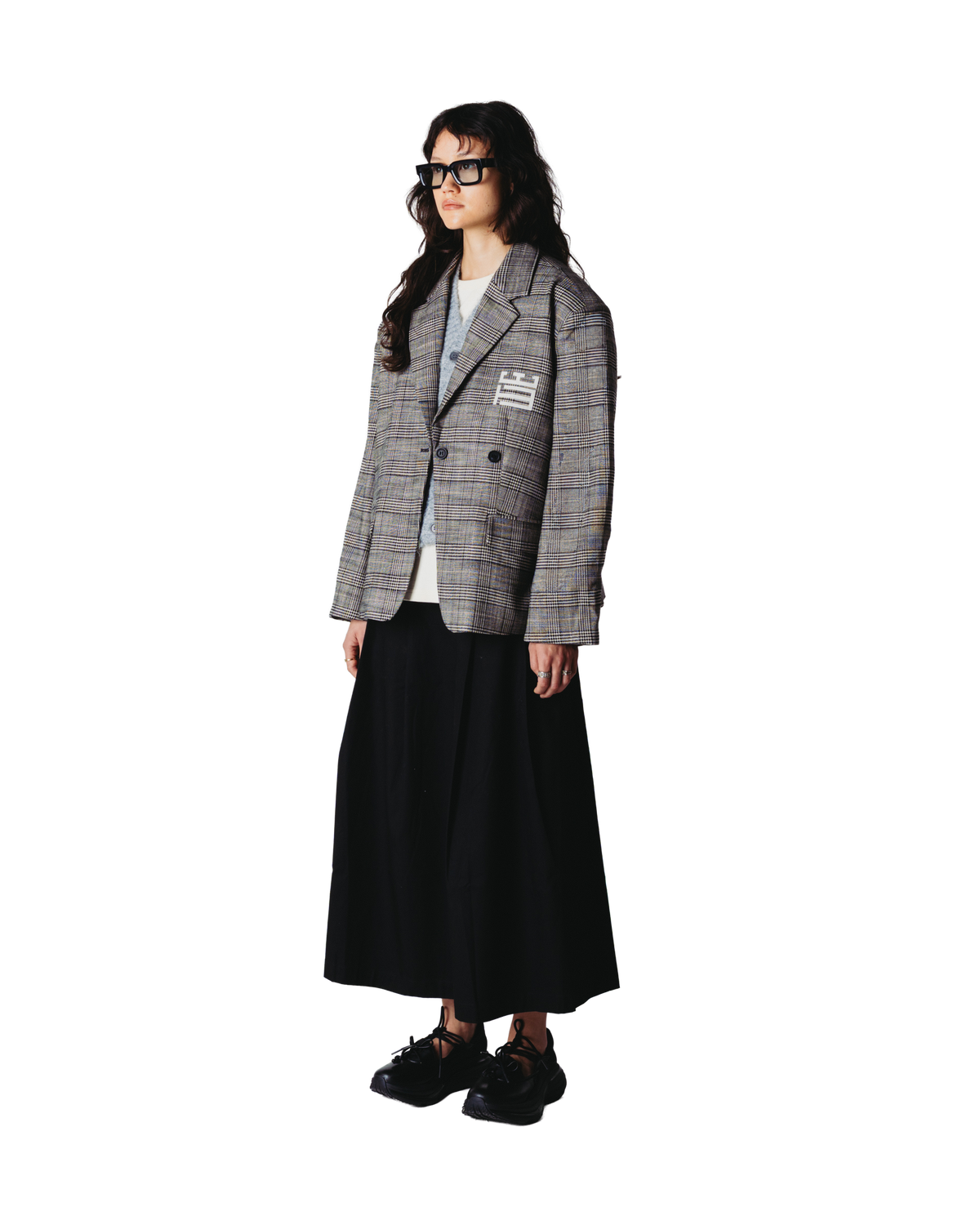 Woodbird Female WBYun Check Blazer Jackets Black-Grey
