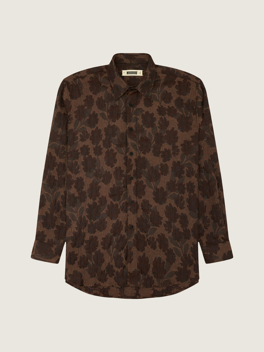 Woodbird WBYuzo Jacquard Shirt Shirts Brown