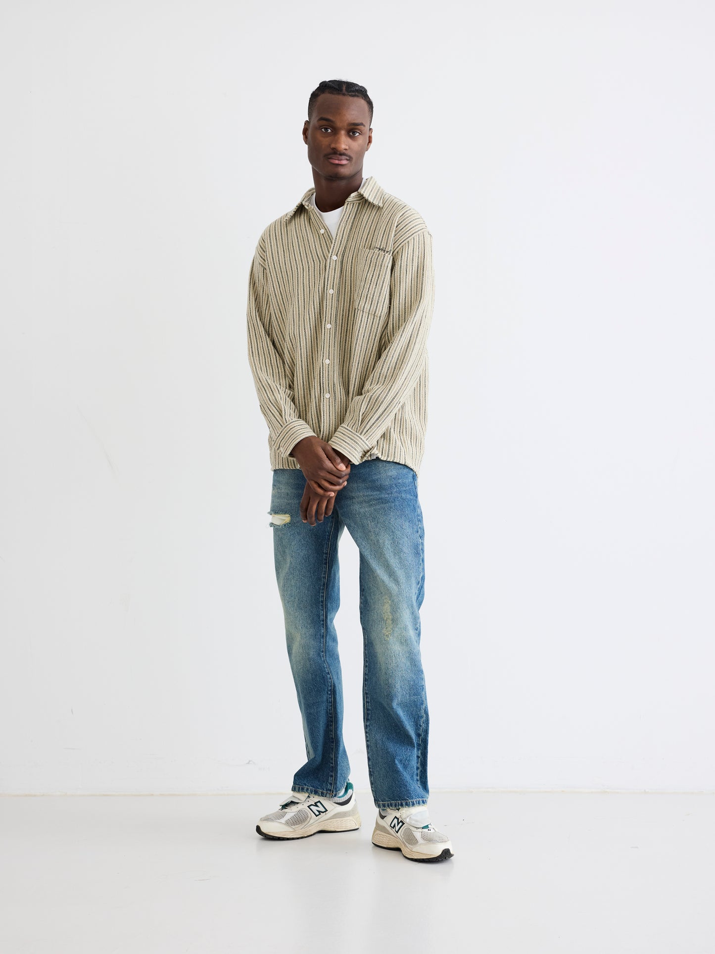 Woodbird WBYuzo Knitted Shirt Shirts Off White