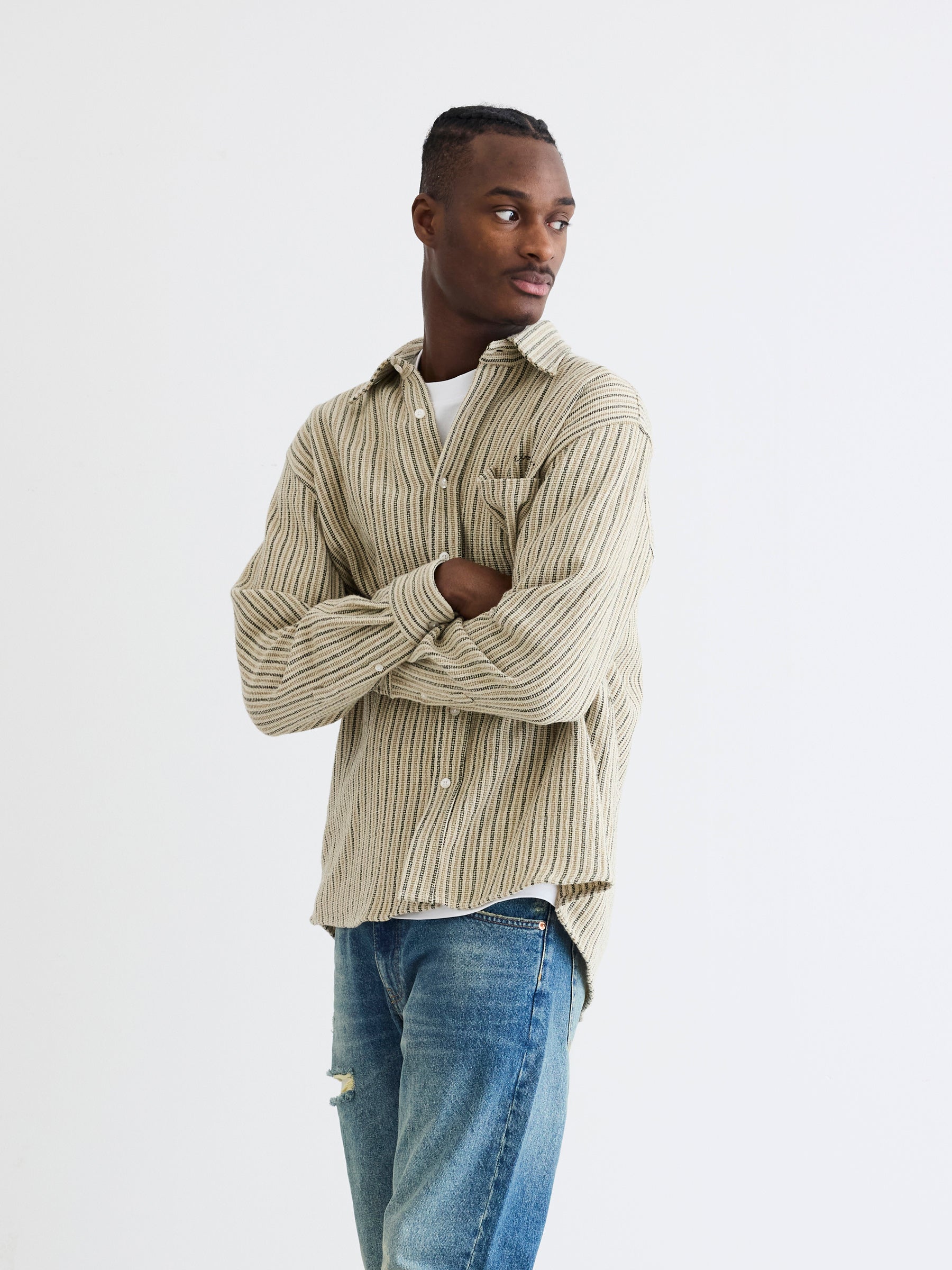 Woodbird WBYuzo Knitted Shirt Shirts Off White