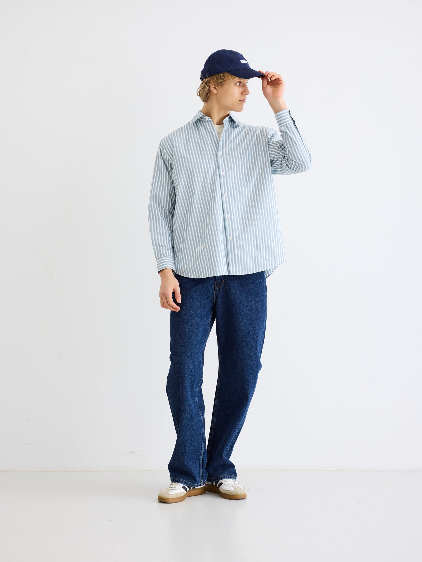 Woodbird WBYuzo Pin Shirt Shirts White-Blue