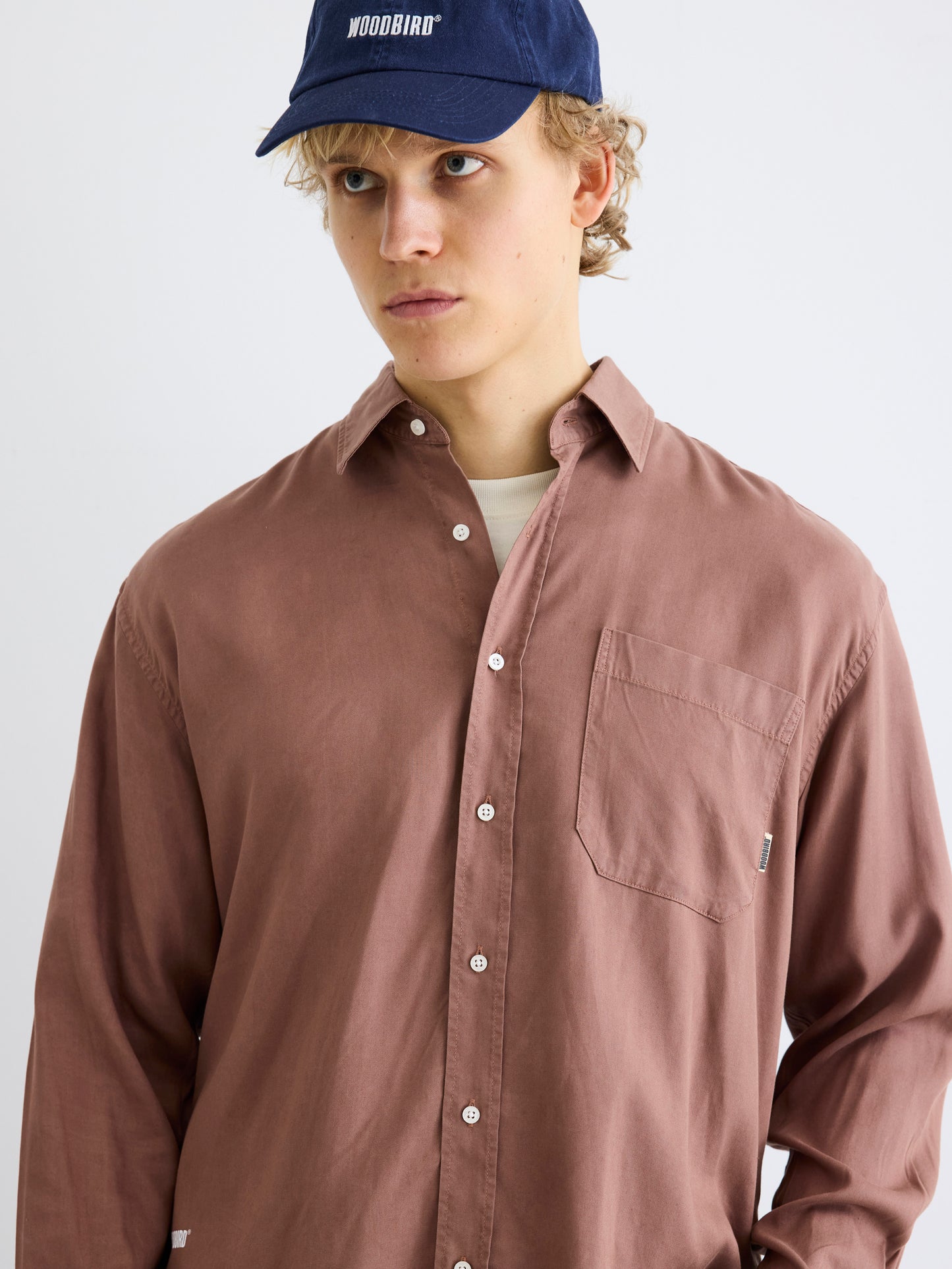 Woodbird WBYuzo Tencel Shirt Shirts Burnt Red