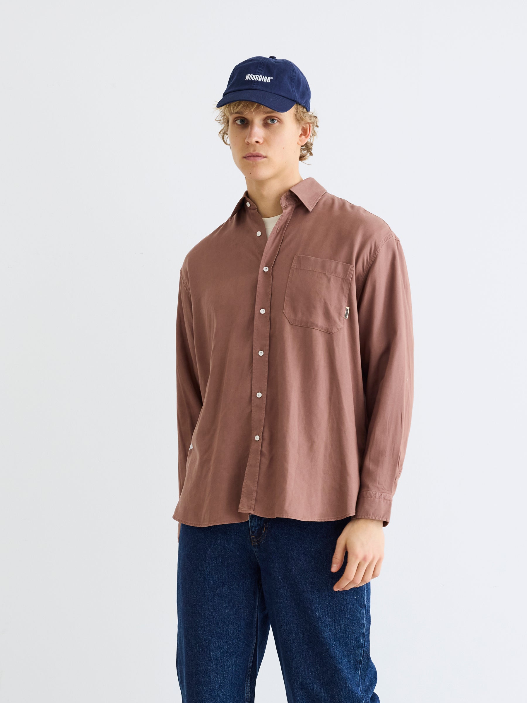 Woodbird WBYuzo Tencel Shirt Shirts Burnt Red