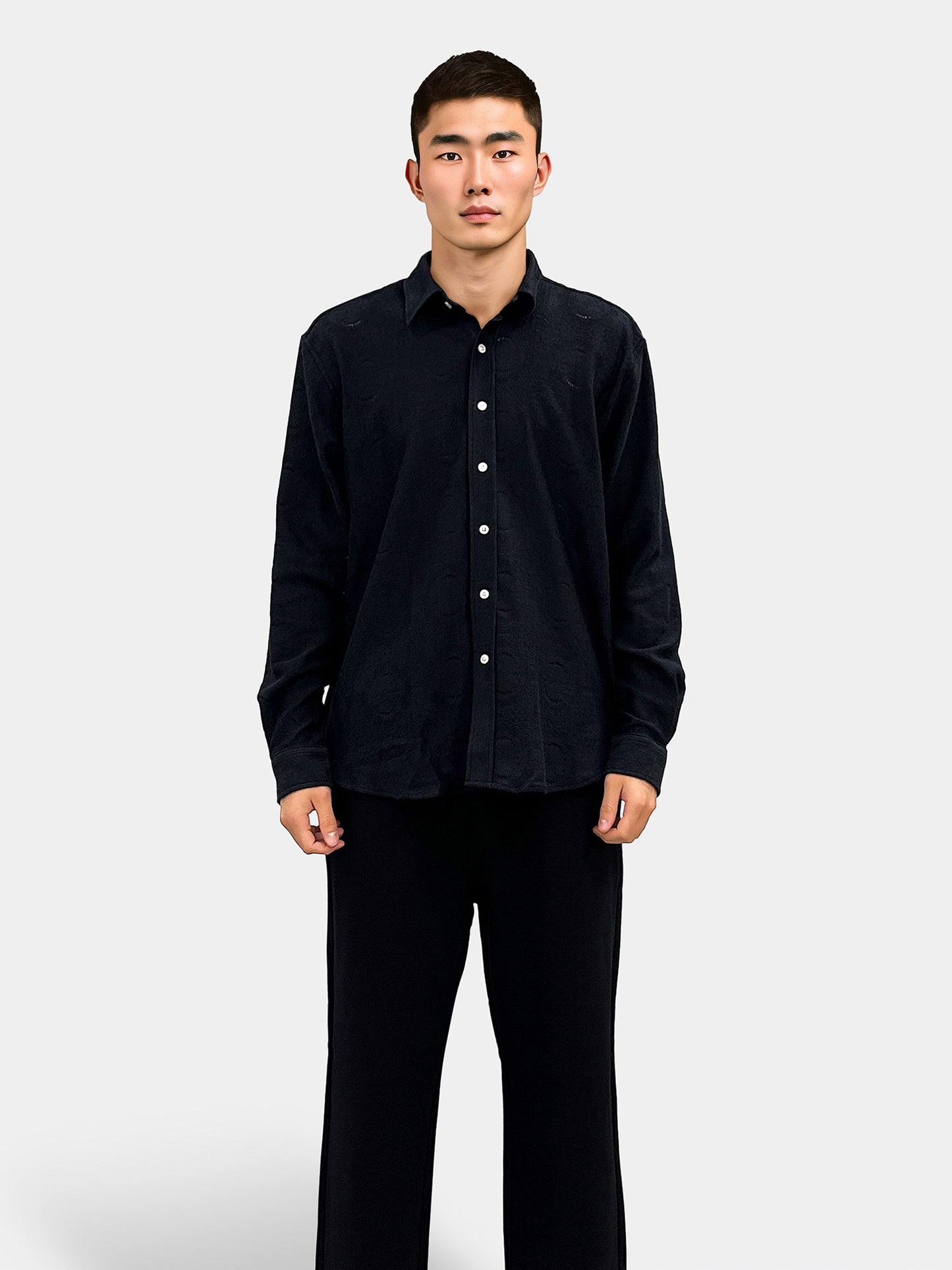 Woodbird WBYuzo knitted shirt Shirts Black