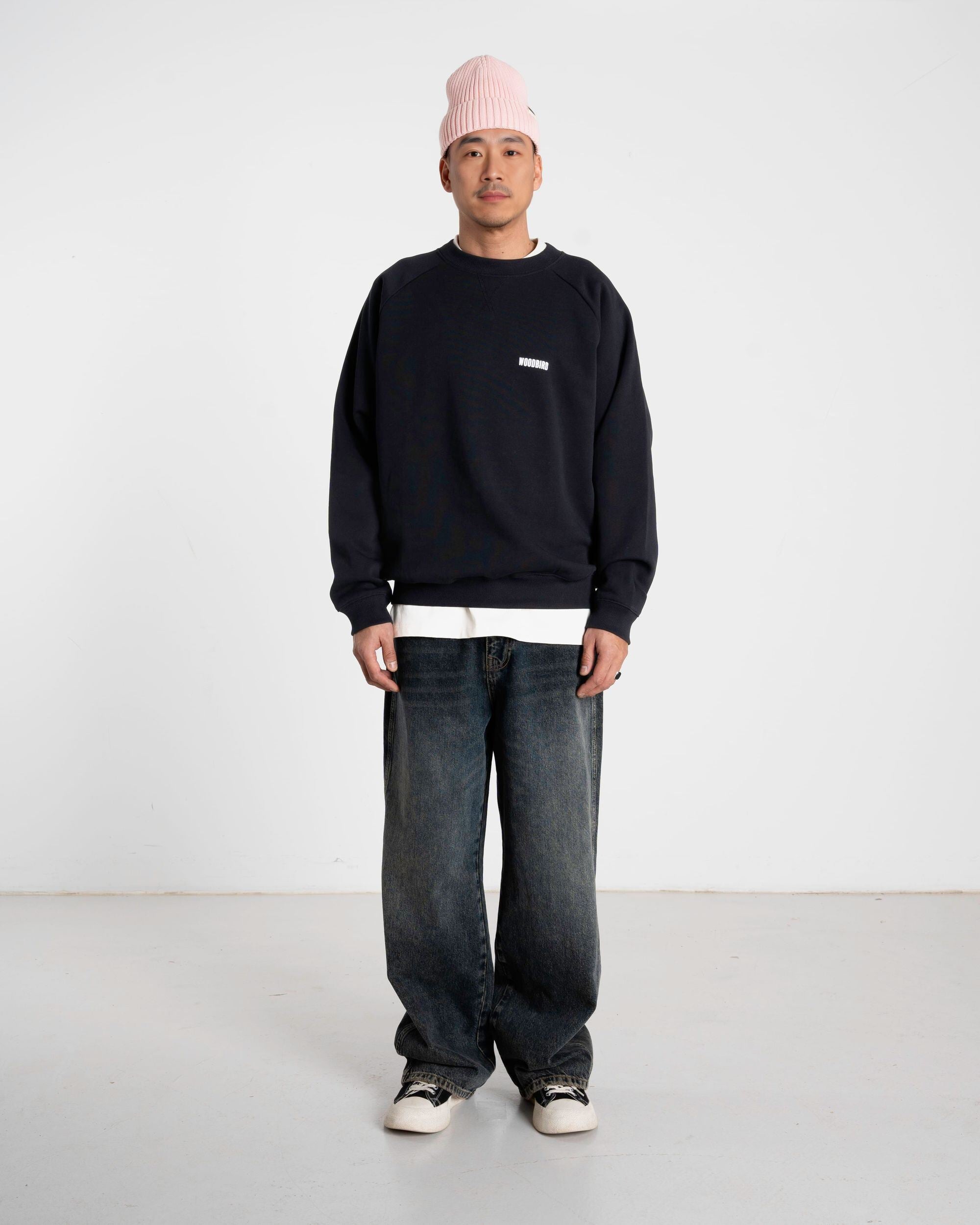 Woodbird WBZhang Hao Crew Sweats Black