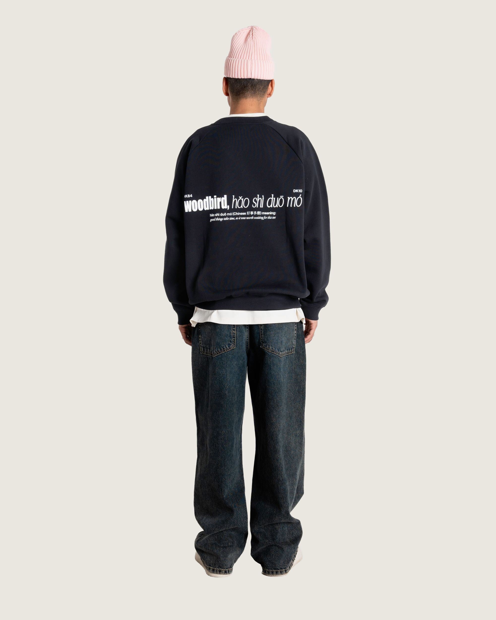 Woodbird WBZhang Hao Crew Sweats Black