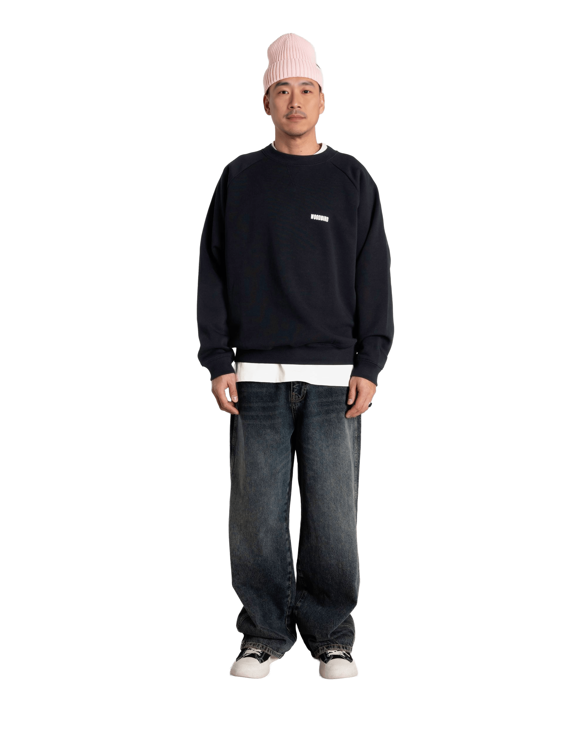 Woodbird WBZhang Hao Crew Sweats Black