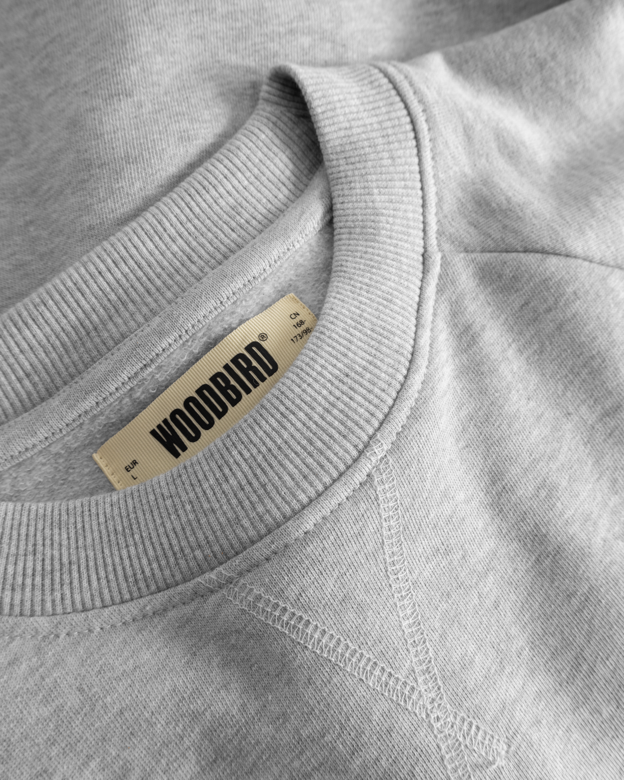 Woodbird WBZhang Hao Crew Sweats Grey Melange