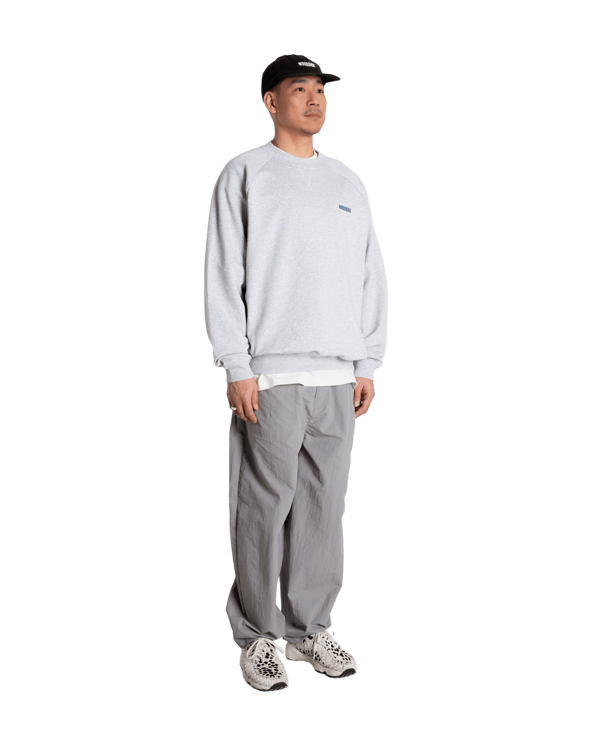 Woodbird WBZhang Hao Crew Sweats Grey Melange