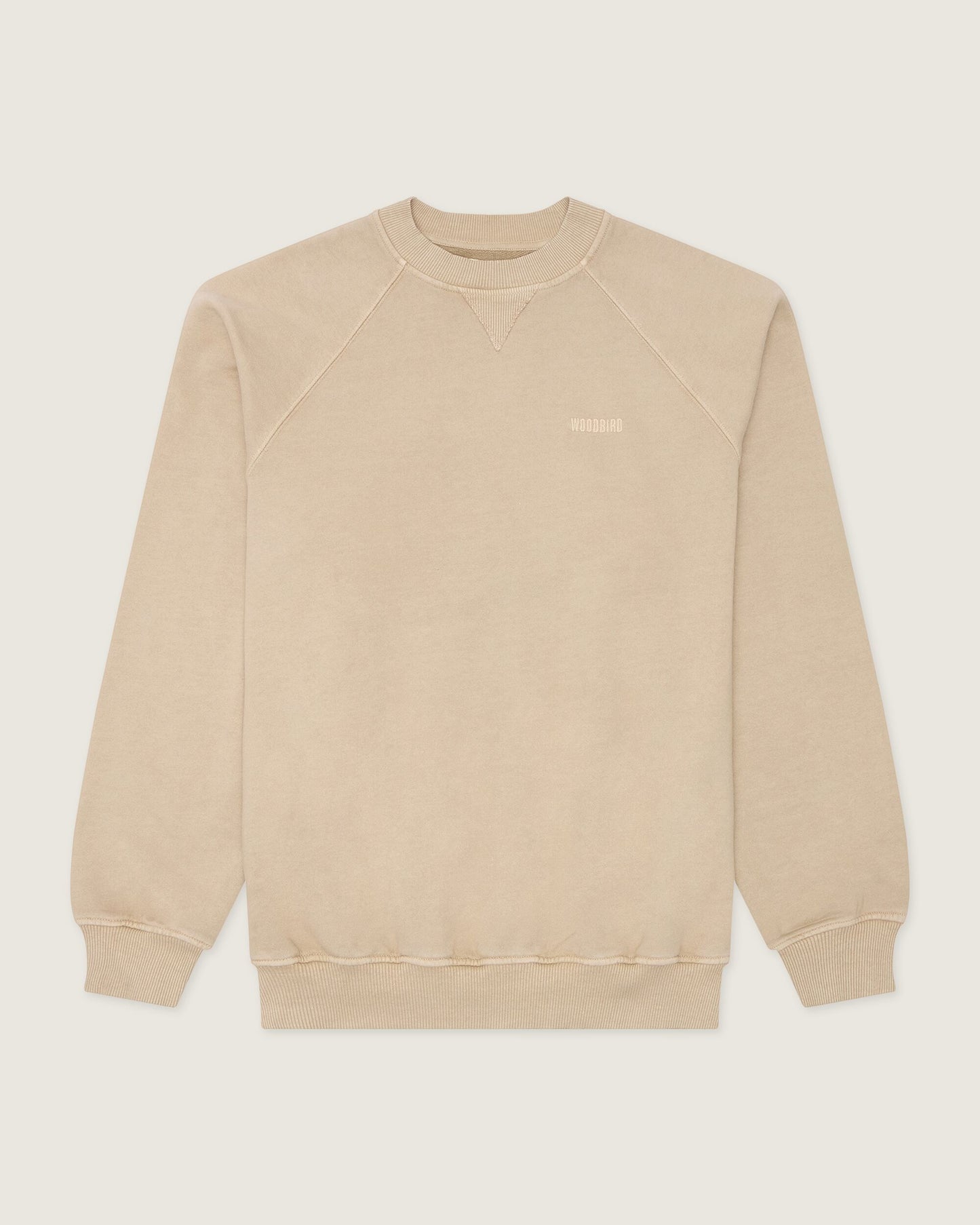 Woodbird WBZhang Washed Crew Sweats Light Sand